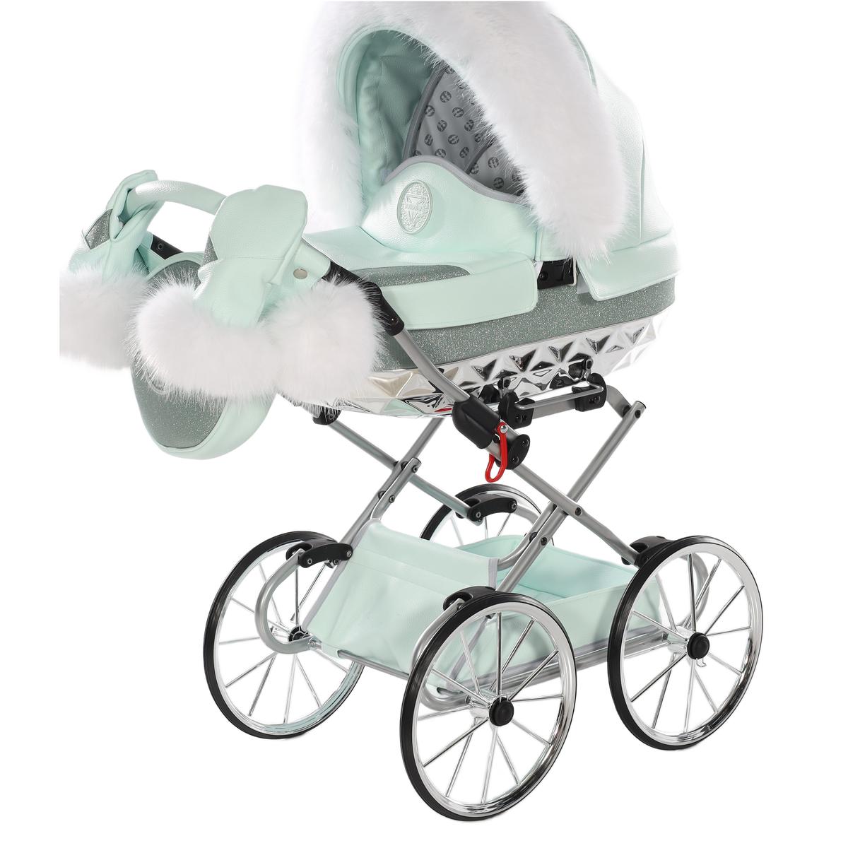 Junama Handcraft Glitter Dolls Pram Mint